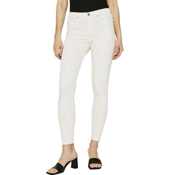 AG Women's Farrah Ankle Seamless Skinny Jeans Size 26 R Ivory Mid Rise EUC - Picture 1 of 16